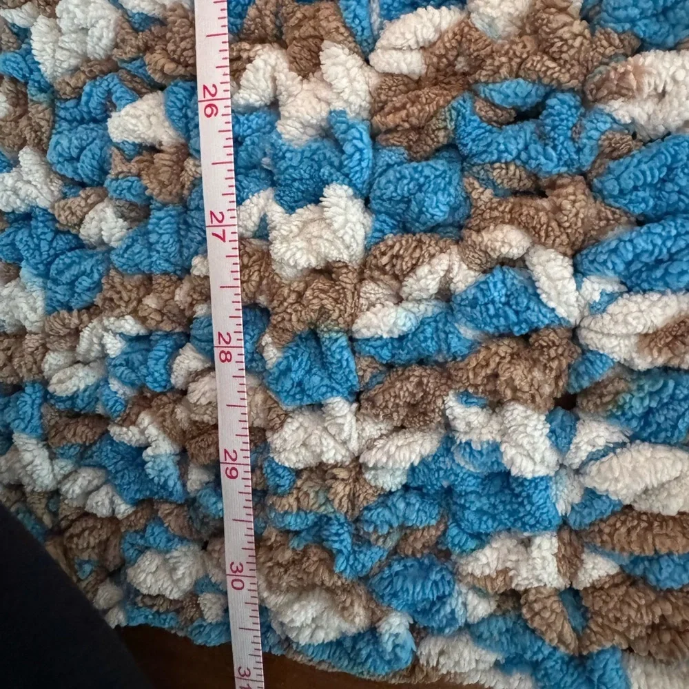 Cozy Blue,grey,white crocheted Blanket‎